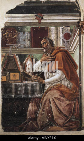 Sant'Agostino 1480. 1093 Sandro Botticelli - Sant Agostino - WGA02709 Foto Stock