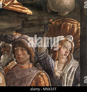 Le prove e la vocazione di Mosè (dettaglio) tra 1481 e 1482. 1093 Sandro Botticelli - Le prove e la vocazione di Mosè (dettaglio) - WGA2744 Foto Stock