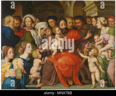 Cristo la benedizione dei bambini 1538. 1110 Sellaer Vincent - Cristo la benedizione dei bambini Foto Stock