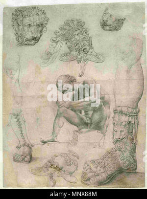 . Inglese: foglio con uno studio dopo la Spinario e altre sculture. 263 x 205 mm . 1509 (?). Jan Gossaert (1478-1532) nomi alternativi Jan Gossart, Jan Gossaert van Mabuse, Jan Gossaert van A Mauberge, Jan Gossart van Mabuse, Jan Gossart van A Mauberge, Joannes Malbodius, Jan Mabuse Descrizione Flemish-Dutch pittore, disegnatore e incisore Data di nascita e morte eventualmente 1478 tra il 12 settembre 1532 e 13 ottobre 1532 Luogo di nascita e morte Maubeuge, Hainaut, oggi la Francia Middelburg sede di lavoro Anversa (1503-1507), Roma (1508-1509), Middelburg (1509-1517), Utrecht (1517-1524), Mi Foto Stock