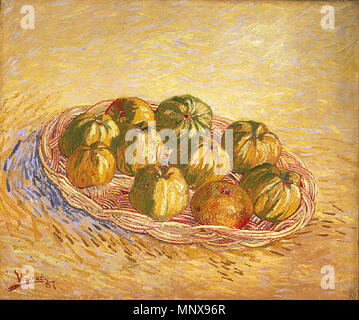 Inglese: ancora in vita, cesto di mele 1887. 1223 Vincent van Gogh - Still Life, cesto di mele Foto Stock