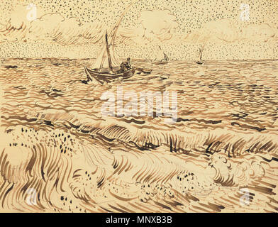 Barche da pesca a Saintes-Maries-de-la-Mer . 1223 Vincent van Gogh - barche da pesca a Saintes-Maries-de-la-Mer Foto Stock