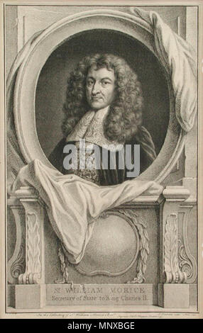 . Sir William Morice (1602-1676) . 1747. Incisione di Jacobus Houbraken (1660-1719), basata sul ritratto contemporaneo 1126 SirWilliamMoriceSOS Foto Stock