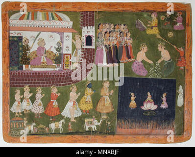 . Inglese: Titolo serie: Ramayana Data di creazione: ca. Display 1680 Dimensioni: 12 1/8 in. x 16 1/4 in. (30,8 cm x 41,3 cm) Linea di credito: Edwin Binney terza raccolta numero di adesione: 1990.852 Collezione: <a href='http://www.sdmart.org/art/our-collection/asian-art' rel="nofollow">Il San Diego Museum of Art</a> . Il 6 settembre 2011, 14:28:44. Inglese: thesandiegomuseumofartcollection 1126 Sita viene purificato dal fuoco (6125109986) Foto Stock