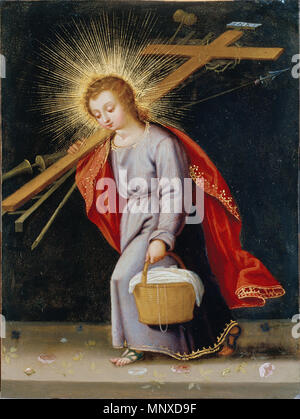 Il Neonato Cristo portando gli strumenti della Passione XVI-XVII secolo. 1134 spagnolo o il Sud America - Il neonato Cristo portando gli strumenti della Passione - Google Art Project Foto Stock