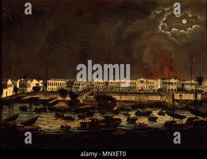 . Inizio del 1822 incendio presso il cantone di fabbriche. circa 1822. Non identificate 1141 Inizio del cantone di fuoco Foto Stock