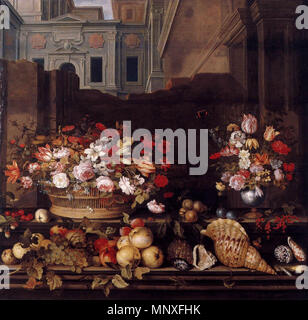 Still-Life con fiori, frutti e conchiglie circa 1640. 1145 ancora in vita con fiori e frutti di gusci 1640 van der Ast Foto Stock