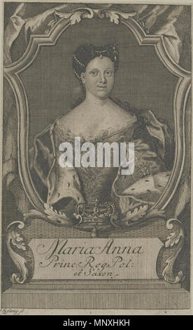 . Inglese: Maria Anna Sofia di Sassonia (1728-1797), Electress di Baviera . circa 1745. 1155 Sysang - Maria Anna, Principessa di Polonia Foto Stock