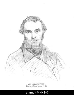 Inglese: Self-portrait Українська: Автопортрет . Українська: Тарас Шевченко. Повне зібрання творів в десяти томах. - К., 1961. - Т. 7: Живопис, графіка 1830-1847. - Кн. 1-2. http://izbornyk.org.ua/shevchenko/shev7.htm, http://picasaweb.google.com.ua/litopys/18301847# . tra il 1830 e il 1847. 1160 Tara Shevchenko pittura 0124 Foto Stock