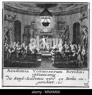 . Aktsaal der Kunst-Academie zu Berlin. 1696. Christoph Weigel il Vecchio (1654-1725) nomi alternativi Christoph Weigel der Ältere Descrizione incisore tedesco e publisher e Data di nascita e morte 9 Novembre 1654 5 febbraio 1725 Luogo di nascita e morte di Norimberga Marktredwitz posizione di lavoro autorità di Norimberga controllo : Q100116 VIAF: 12366914 ISNI: 0000 0001 0870 4350 ULAN: 500043269 LCCN: n2008066461 NLA: 36586258 WorldCat dopo Augustinus Terwesten (1649-1711) nomi alternativi Augustijn Terwesten (MI), Augustin Terwesten (MI), Patrijs, intestare Descrizione pittore olandese data o Foto Stock