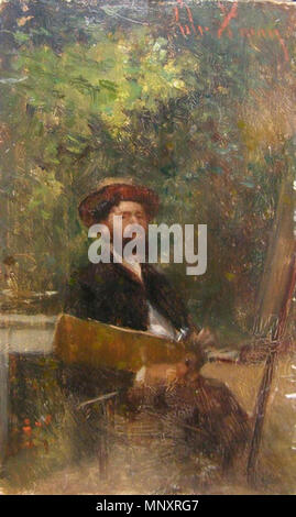 În faţa şevaletului . 1184 Theodor Aman - In sevaletului fata Foto Stock