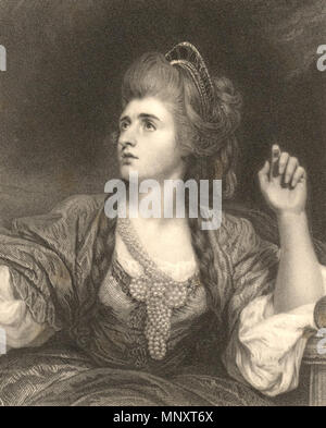 La sig.ra Siddons . Inglese: Sarah Siddons (née Kemble)(1755-1831), tragedian e interprete di Shakespeare. Questa incisione di William Holl il giovane è stato pubblicato per la prima volta nel cavaliere del Portrait Gallery nel 1835. . 1835. 1266 William Holl giovani02 Foto Stock