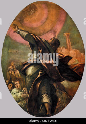 Inglese: la colonna di fuoco tra 1577 e 1578. 1194 Jacopo Tintoretto - La colonna di fuoco - WGA22542 Foto Stock