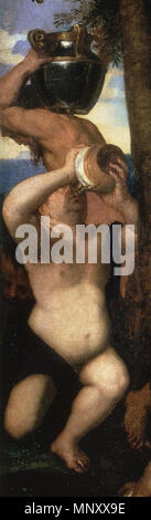 . Polski: Bachanalia Tycjana inglese: Bacco) dell'Andrians, 1522-1524; olio su tela; 175 × 193 cm (68,8 × 75,9 in) . tra 1522 e 1524. Tiziano (1490-1576) nomi alternativi Tiziano Vecelli; Tiziano Vecellio Descrizione pittore italiano, affresco pittore e disegnatore Data di nascita e morte tra 1485 e 1490 27 agosto 1576 Luogo di nascita e morte di Pieve di Cadore Venezia sede di lavoro Venezia (1498), Ferrara, Mantova, Padova (1511), Milano (1540), Roma (1545-1546), Firenze (1546), Augsburg (1548, 1550-1551), Costantinopoli (oggi Istanbul) (1555-1557) Autorità di controllo : Q47 Foto Stock