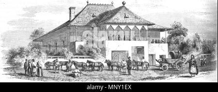 . Nazioni Unite relais de poste en Moldo-Valachie . 1840s. Charles Doussault (1814-1880) Descrizione pittore francese Data di nascita e morte 1814 1880 Luogo di nascita Fougères posizione Lavoro Français : Francia, Romania competente controllo : Q18508027 VIAF: 96445055 ULAN: RKD 500102850: 24036 1213 Onu relais de poste en Moldo-Valachie Foto Stock