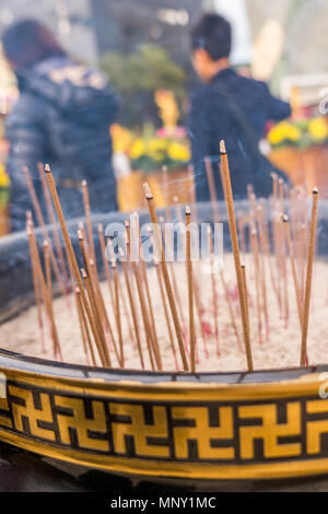 Buddha annuale il compleanno festival tenutosi presso la Federation Square a Melbourne in Australia. Foto Stock