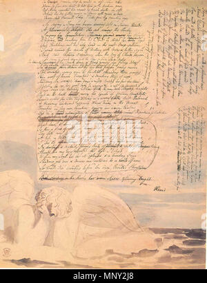 . Inglese: Vala, o Quattro Zoas pagina 5 . Il 25 marzo 2013, 23:29:44. William Blake (1757-1827) nomi alternativi W. Blake; Uil'iam Bleik Descrizione British pittore, poeta, scrittore, teologo, collezionista e incisore, Data di nascita e morte 28 novembre 1757 12 agosto 1827 Luogo di nascita e morte Broadwick Street Charing Cross sede di lavoro London Authority control : Q41513 VIAF: 54144439 ISNI: 0000 0001 2096 135X ULAN: 500012489 LCCN: N78095331 NLA: 35019221 WorldCat 1218 Vala, o Quattro Zoas Pagina 5 Foto Stock