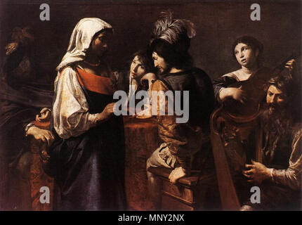 Il Fortune Teller circa 1628. 1218 Valentin de Boulogne - Le fortune Teller - WGA24239 Foto Stock