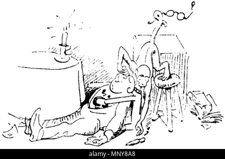 . Deutsch: aus 'Der Haarbeutel' von Wilhelm Busch. 1878. Wilhelm Busch (1832-1908) Descrizione disegnatore tedesco, pittore e poeta Data di nascita e morte 15 Aprile 1832 9 gennaio 1908 Luogo di nascita e morte Wiedensahl Mechtshausen sede di lavoro Monaco di Baviera, Francoforte, Wiedensahl competente controllo : Q109540 VIAF: 22139423 ISNI: 0000 0001 0877 704X ULAN: 500026717 LCCN: N79133995 NLA: 35024197 WorldCat 1247 W Busch Der Haarbeutel 6C Foto Stock