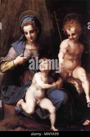 . Inglese: Madonna con il bambino e il giovane San Giovanni . 1518. 1256 Wga Andrea del Sarto madonna con il bambino e il giovane San Giovanni Foto Stock