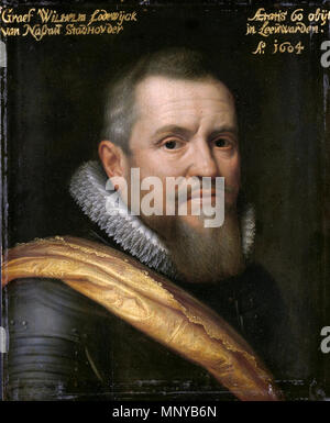Ritratto di Willem Lodewijk, conte di Nassau titolo alternativo(s): Ritratto di Willem Lodewijk (1560-1620), il conte di Nassau, soprannominato in frisone 'us heit".[1] 1609. 1261 Willem Lodewijk van Nassau 1560-1620 Foto Stock