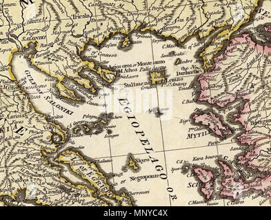 . Inglese: (composito di) una mappa del Mare Mediterraneo con le regioni adiacenti e mari in Europa, Asia e Africa. Da William Faden, geografo al re. Londra, stampato per Wm. Faden, Charing Cross, 1 marzo, 1785. 1 marzo 1785. William Faden (1749-1836) nomi alternativi Faden & Jefferys Descrizione cartografo britannico e publisher e Data di nascita e morte circa 1750 21 marzo 1836 Luogo di nascita Londra posizione di lavoro dal 1771: 'geografo al re e al Principe di Galles' competente controllo : Q8008902 VIAF: 12630020 ISNI: 0000 0001 2276 5926 ULAN: 500043295 LCCN: n8 Foto Stock