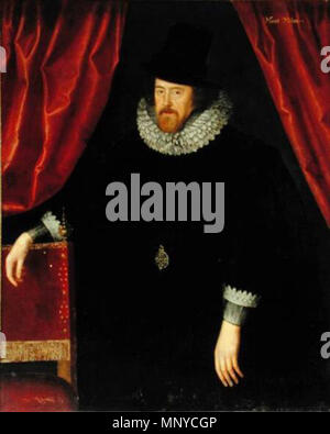 . Inglese: Ritratto di Sir Francis Bacon (1561-1626), primo Baron Verulam e Visconte St Albans. . Circa 1610. 1266 William Larkin Sir Francis Bacon 2 Foto Stock