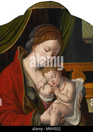 . Inglese: OFFICINA DI PIETER COECKE Van Aelst, la Vergine e il Bambino, olio su pannello, senza cornice, 56,4 da 42 cm. Il 26 Gennaio 2013 19:49:34. officina di Pieter Coecke Van Aelst (1502-1550) 1273 OFFICINA DI PIETER COECKE VAN AELST MADONNA E BAMBINO Foto Stock