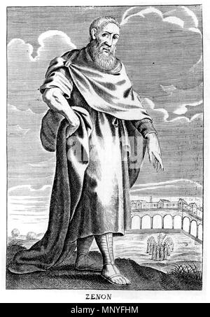 . Inglese: Zeno di Citium, il Greco antico stoico filosofo. Da Thomas Stanley, (1655), la storia della filosofia: contenente la vita, opinioni, le azioni e i discorsi di filosofi di ogni setta, illustrata con effigi di sommozzatori di essi. circa 1655. Unknown 1282 Zeno di Citium in Thomas Stanley Storia della filosofia Foto Stock