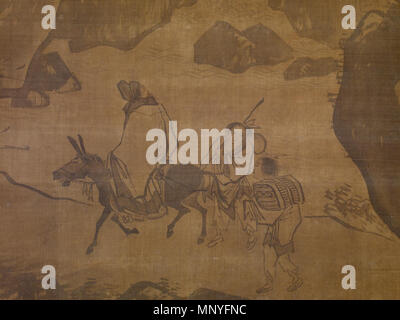 35.67 1283 Zhang Lu - un viaggiatore contempla una cascata - Walters 3567 - Dettaglio A Foto Stock