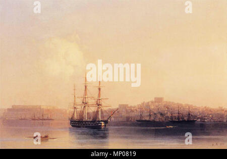 . Inglese: materiale e dimensioni: Olio su tela 28,3 x 38,7 cm . 1852. 678 Ivan Constantinovich Aivazovsky - Sebastopol Foto Stock