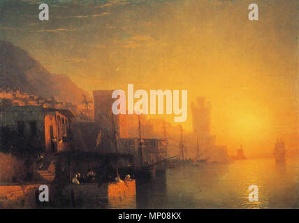 . Inglese: materiale e dimensioni: Olio su tela, 91 x 126 cm . 1861. 679 Ivan Constantinovich Aivazovsky - Isola di Rodi Foto Stock