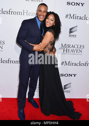 Meagan buon, marito Devon Franklin 063 arrivano i miracoli dal Cielo Premiere al Arclight Theatre di Los Angeles. 9 marzo 2016.Meagan buon, marito Devon Franklin 063 ------------- Red Carpet Event, verticale, STATI UNITI D'AMERICA, industria cinematografica, celebrità, fotografia, Bestof, arte cultura e intrattenimento, Topix celebrità moda / Verticale, meglio di, evento nella vita di Hollywood - California, moquette rossa e dietro le quinte, USA, industria cinematografica, celebrità, movie celebrità, personaggi televisivi, musica celebrità, fotografia, Bestof, arte cultura e intrattenimento, Topix, verticale, famiglia dal Foto Stock