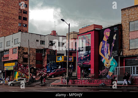 Il dipinto di strade di Bogotà - Arte di strada in Colombia Foto Stock