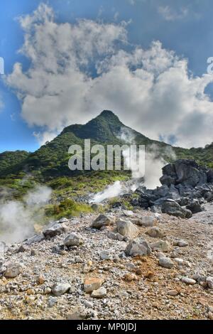 Primavera calda bocche a Valle Owakudani a Hakone in Giappone Foto Stock