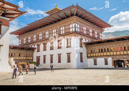 Bella vista di Thimphu Dzong Foto Stock