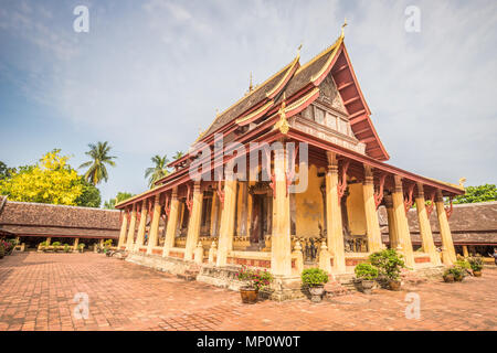 Facciata del tempio di Sisaket a Vientiane in Laos Foto Stock
