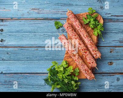 Carni macinate spiedini di kebab di Lula Foto Stock