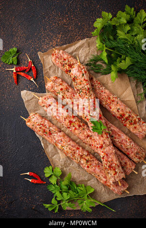 Carni macinate spiedini di kebab di Lula Foto Stock