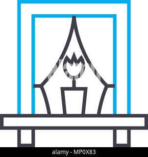 Creazione di coziness icona lineare concetto. Creazione di coziness vettore di linea di segno, simbolo, figura. Illustrazione Vettoriale