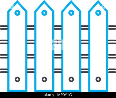 Recinzione del sito icona lineare concetto. Recinzione del sito vettore di linea di segno, simbolo, figura. Illustrazione Vettoriale