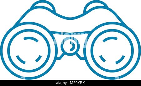 Campo-occhiali icona lineare concetto. Campo-occhiali vettore di linea di segno, simbolo, figura. Illustrazione Vettoriale
