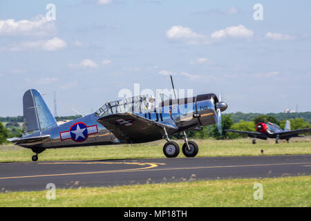 North American texano aeromobile presso la centrale di Airshow di Texas Foto Stock