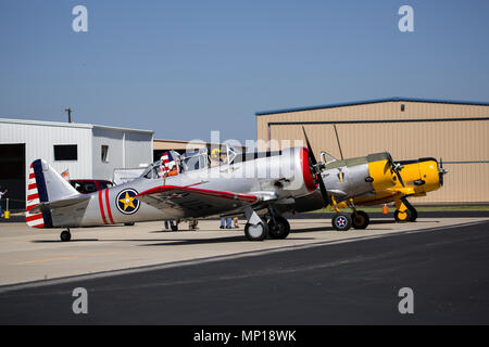 North American texano aeromobile presso la centrale di Airshow di Texas Foto Stock