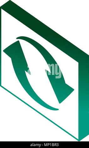 Ricaricare il tasto frecce isometrica web Illustrazione Vettoriale