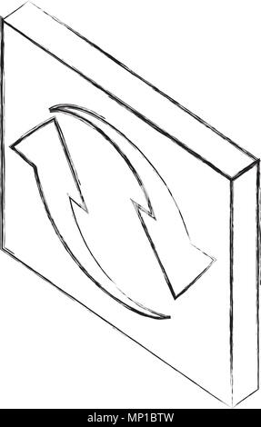 Ricaricare il tasto frecce isometrica web Illustrazione Vettoriale