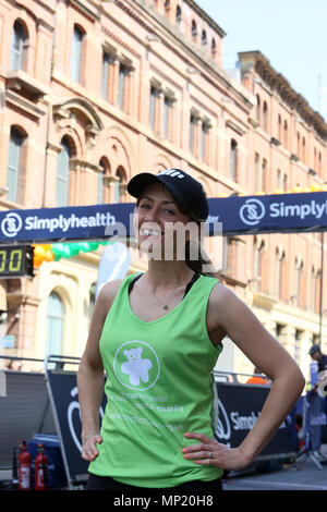 Manchester, Regno Unito. Il 20 maggio 2018. Samia Longchambon, Coronation Street attrice preparazione da eseguire per Manchester Childrens Hospital, Manchester,20 maggio 2018 (C)Barbara Cook/Alamy Live News Foto Stock