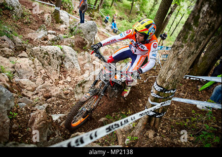 Camprodon, Girona, Spagna. Il 20 maggio 2018. Prova FIM Campionati del Mondo, Spagna; Toni Bou della classe TrialGP in azione Credit: Azione Plus sport/Alamy Live News Foto Stock