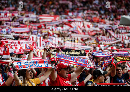 Wanda Metropolitano, Madrid, Spagna. Il 20 maggio 2018. La Liga calcio, Atletico Madrid versus Eibar; Atletico de Madrid tifosi Credito: Azione Sport Plus/Alamy Live News Foto Stock