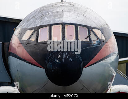 De Havilland Comet 4C in mostra al Museo Nazionale di Volo a Oriente Fortune Airfield in East Lothian, Scozia, Regno Unito Foto Stock